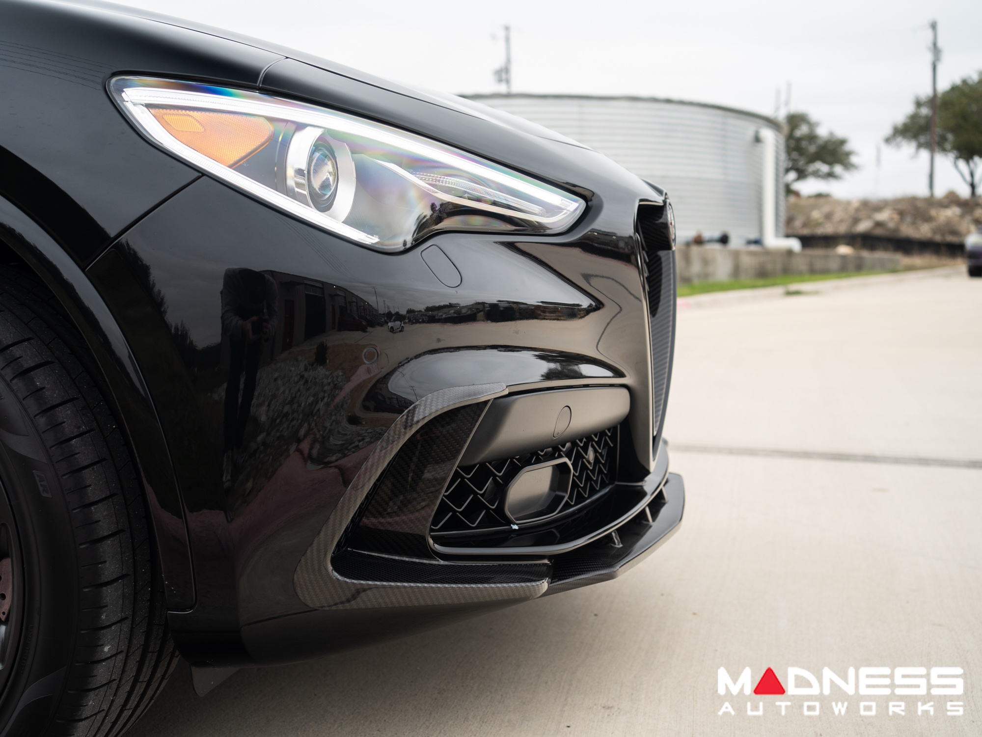  Alfa Romeo Stelvio Front Splitter - Carbon Fiber - Quadrifoglio